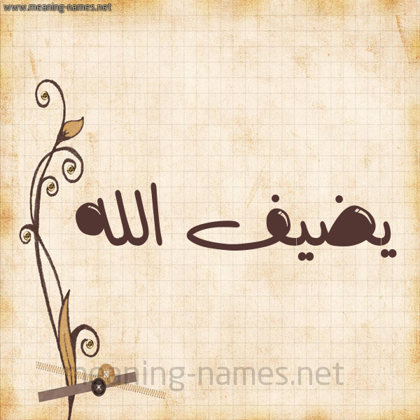 شكل 6 صوره ورق كلاسيكي للإسم بخط عريض صورة اسم يضيف الله Daif